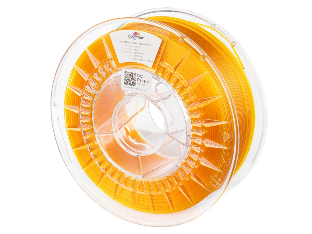 Spectrum PCTG, TRANSPARENT YELLOW, 1kg, 1.75mm 1 Spectrum PCTG, TRANSPARENT YELLOW, 1kg, 1.75mm