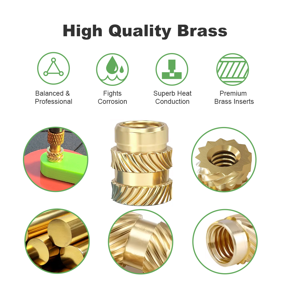 Mintion M3 x 5,7mm x 4,6mm Threaded Insert Set - 100 pcs 3 Mintion M3 x 5,7mm x 4,6mm Threaded Insert Set - 100 pcs - Billede 3