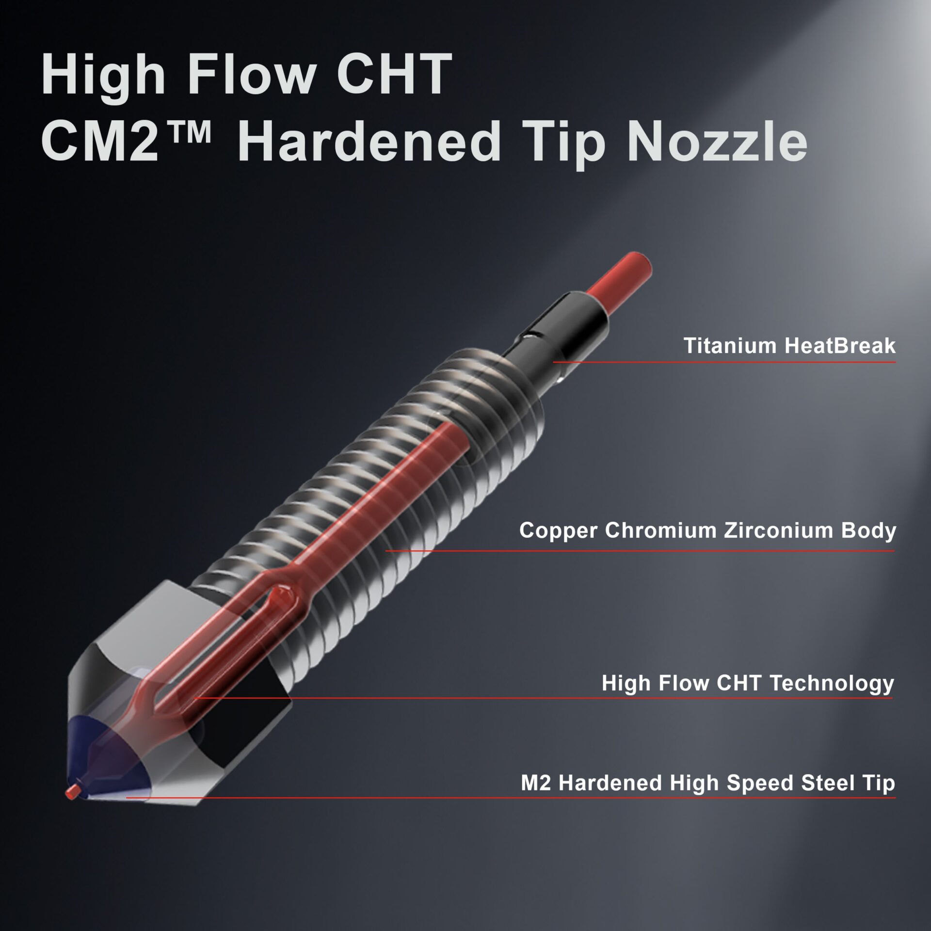 Microswiss FlowTech™ Hotend til Elegoo Centauri Carbon 2 4 Microswiss FlowTech™ Hotend til Elegoo Centauri Carbon 2 - Billede 4