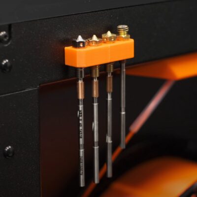 Hotends og dyser klar til hurtigt skift i Nextruder på Prusa CORE One L+