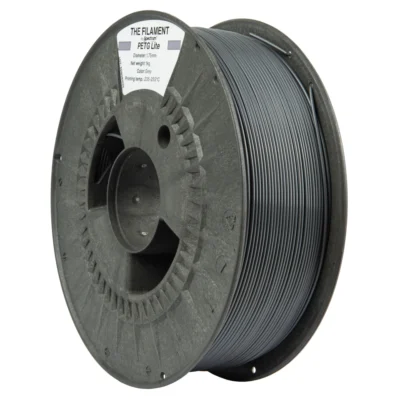 Spole med mørk gunmetal-grå The Filament PETG Lite 1,75 mm filament