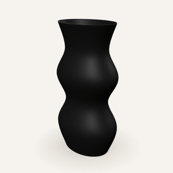 Blackbelle – Sort oval med to maver