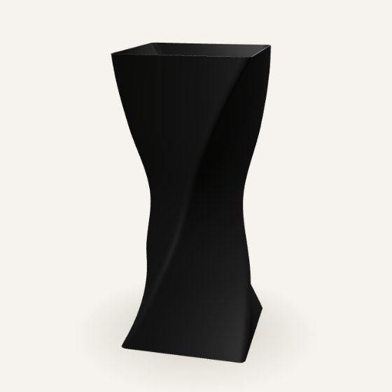 Blackturn – firkantet, sort, drejet