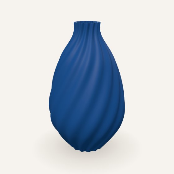 Bluewhorl – Blå dråbe, drejet som en snegl