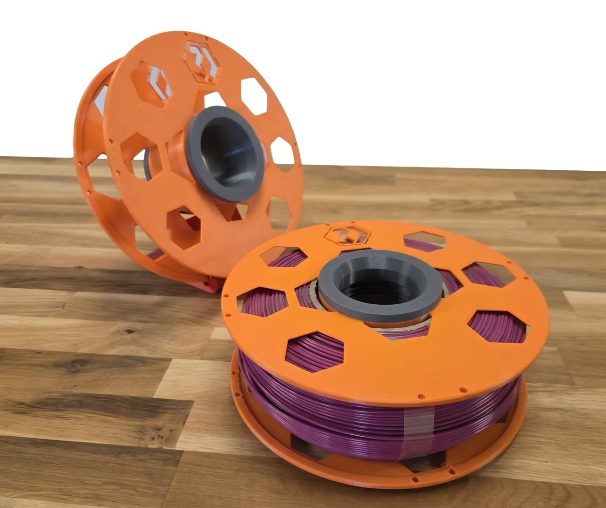 3DPrintAarhus - ReFill spole, Machinery Orange + Basalt Grey 1 3DPrintAarhus ReFill spole – orange sider og grå kerne