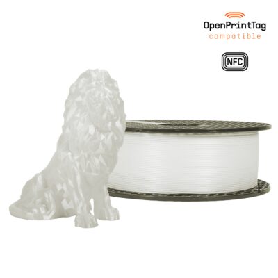 Prusament PLA Blend Pearl White 1 kg – perlende hvidt PLA-filament på spole med NFC-tag
