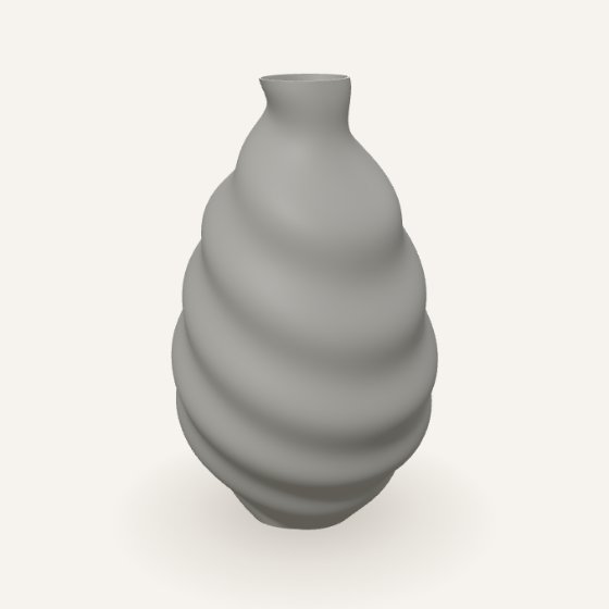 Pebbledrop – Dråbe med skrå ringe i småstensgrå
