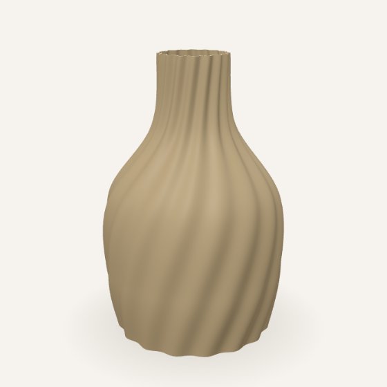 Sandtwine – Beige flaske med blid drejning