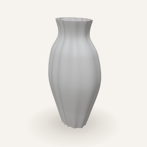 Snowamphore – Oval hvid amfora med tolv ribber