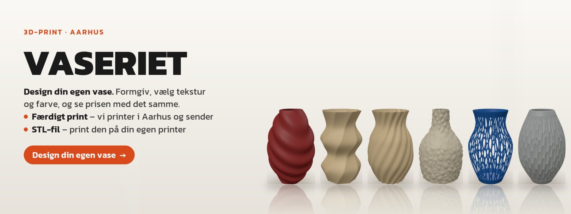 Vaseriet - design din egen vase. Færdigt print eller STL-fil