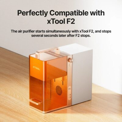 xTool F2 med Air Purifier Go monteret