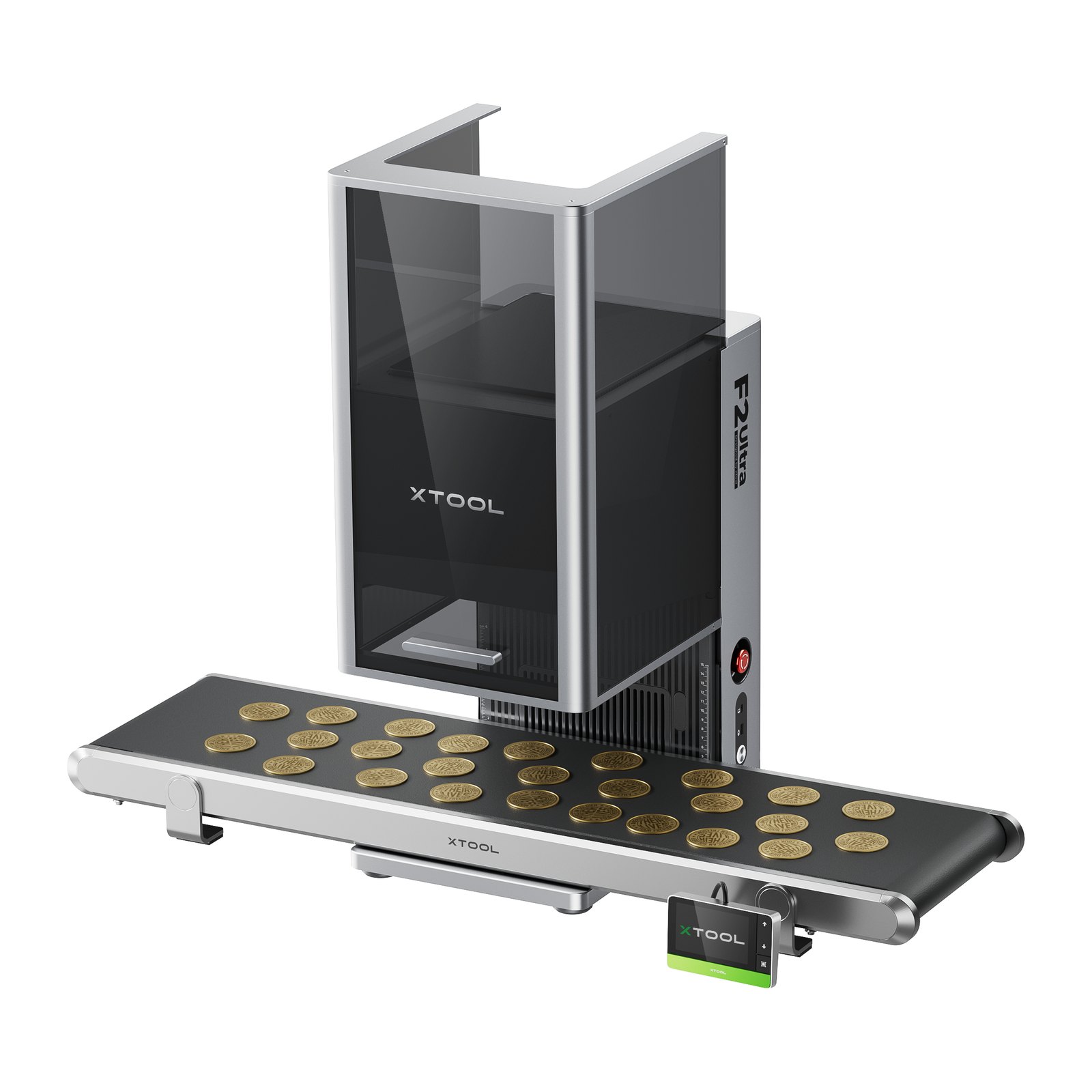 xTool Auto Streamline™ Conveyor til F2 Ultra / F2 Ultra UV / F1 Ultra 3 Batch-gravering med xTool F2 Ultra og Conveyor