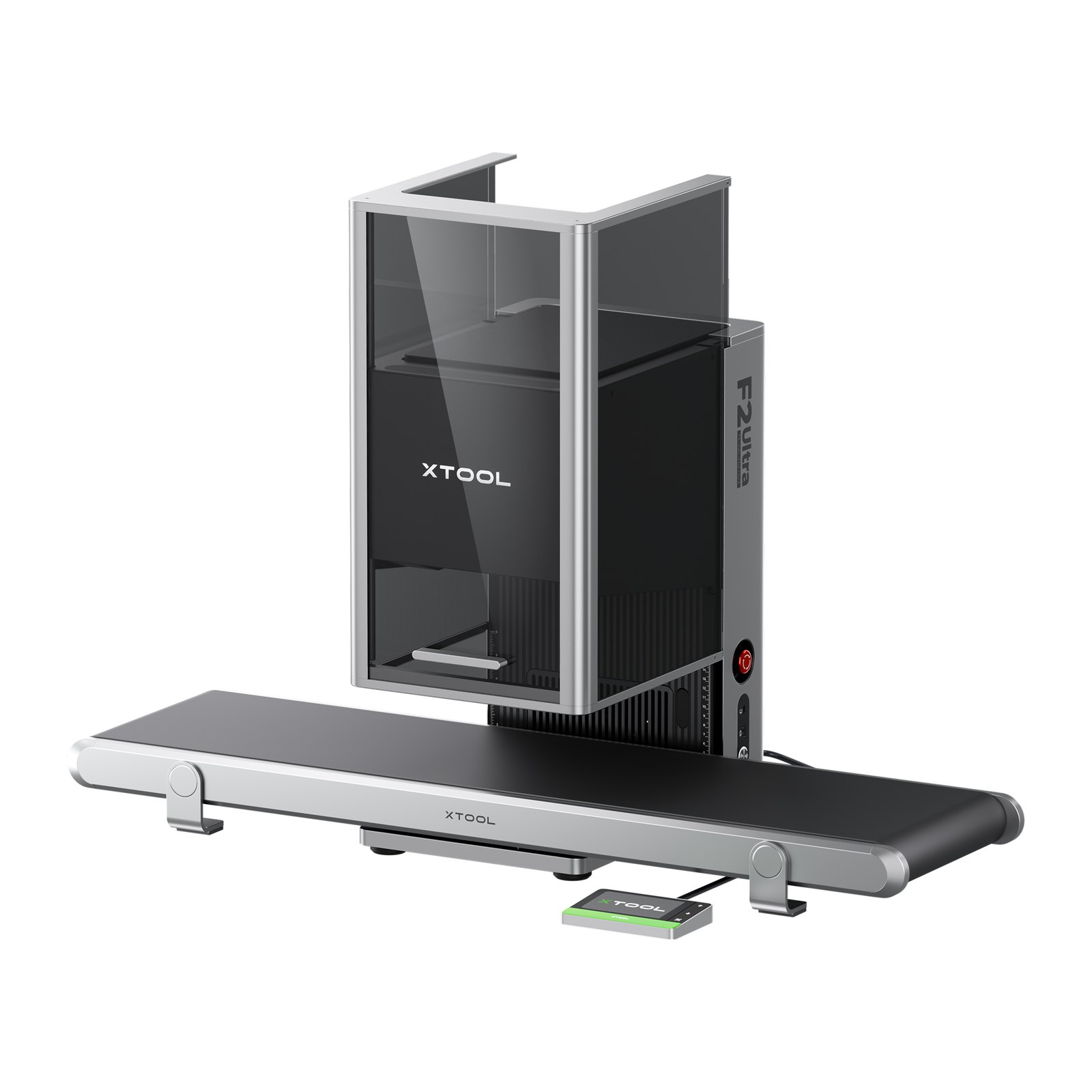 xTool Auto Streamline™ Conveyor til F2 Ultra / F2 Ultra UV / F1 Ultra 2 xTool F2 Ultra monteret på Auto Streamline Conveyor