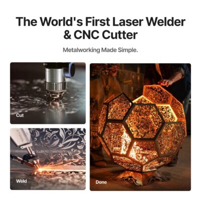 Lasersvejser og CNC-skærer i værkstedet